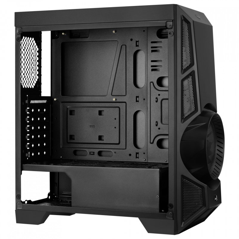 Boitier Moyen Tour ATX AeroCool compatible AeroEngine Tempered Glass RGB avec panneau vitré (Noir)