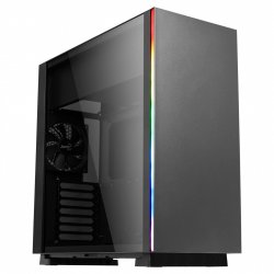 Boitier Moyen Tour ATX AeroCool compatible Glo RGB avec panneau vitré (Noir)