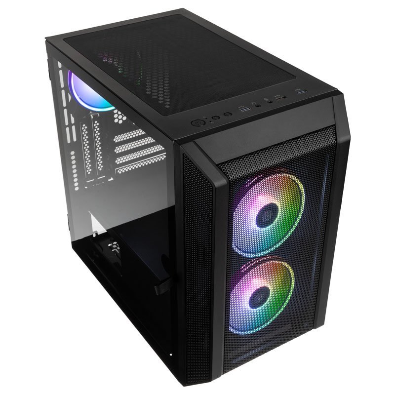 Boitier Mini Tour Micro ATX Kolink compatible Citadel Mesh RGB avec panneau vitré (Noir)