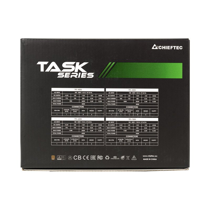 Chieftec TPS-700S unité d'alimentation d'énergie 700 W 20+4 pin ATX PS/2 Noir