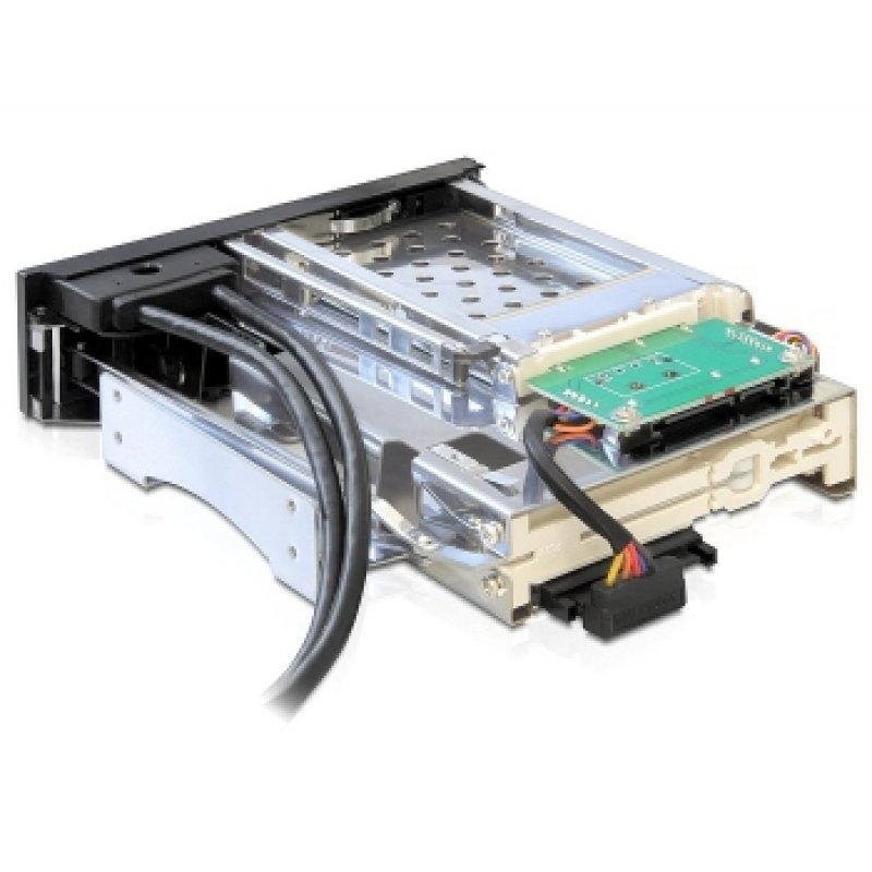 Rack amovible DeLock 5"1/4 pour 1x disque dur S-ATA 2"1/2, 1x 3"1/2 et 2x USB 3.0